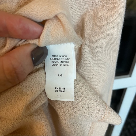 NWT Lucky Brand Sweater Asymmetrical Pink Ruffle Lightweight Size Large - Picture 6 of 6